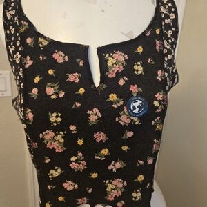 Floral Black Sleeveless Top